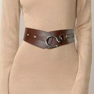 Wine-Colored Waist Belt